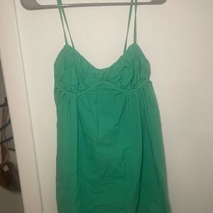 Green Linen Mini Dress